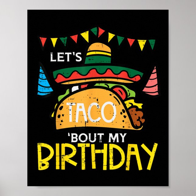 Taco Bout min födelsedag, mexikanskt Party Boy Poster (Framsidan)