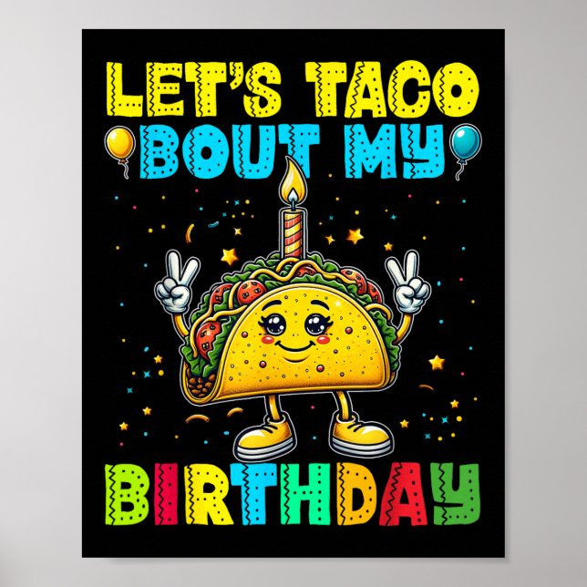 Taco Bout min födelsedag, mexikanskt Party Boy Poster (Framsidan)
