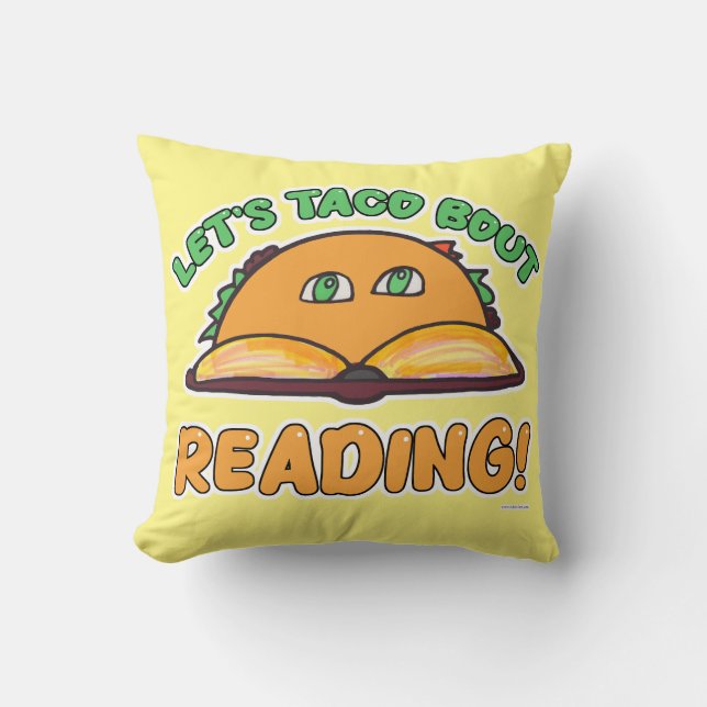 Taco Bout Reading Funny Bok Food Art Kudde (Framsida)