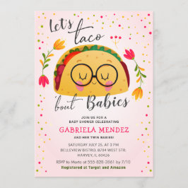 Taco Bout Spädbarn Twin Fiesta Baby Shower Sprinkl Inbjudningar