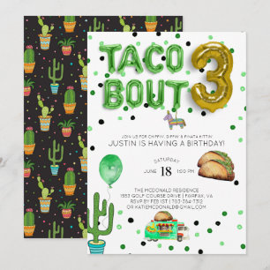 Taco Bout Tre Inbjudan till tredje födelsedag