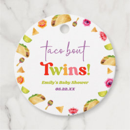 Taco Bout-Twillingar! Fiesta Baby Shower Gåvor Etiketter
