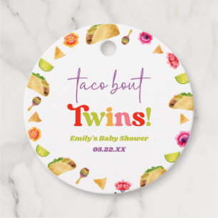 Taco Bout-Twillingar! Fiesta Baby Shower Gåvor Etiketter