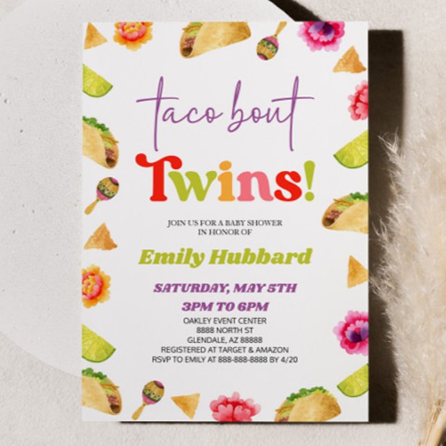 Taco Bout-Twillingar! Fiesta Baby Shower Inbjudningar (Skapare uppladdad)