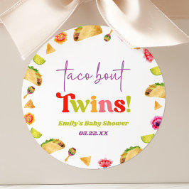 Taco Bout-Twillingar! Fiesta Baby Shower Runt Klistermärke