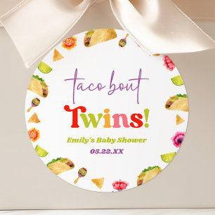 Taco Bout-Twillingar! Fiesta Baby Shower Runt Klistermärke