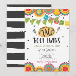 Taco 'Bout Twillingars Fiesta Twin Baby Shower Inbjudningar
