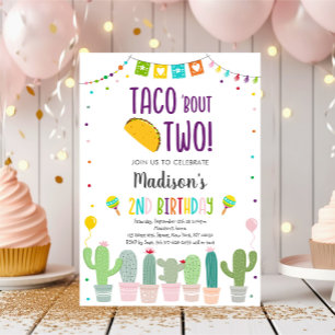 Taco "Bout Two Cactus Fiesta Birthday Inbjudningar