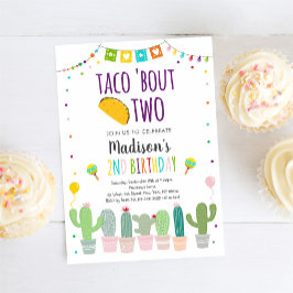 Taco "Bout Two Fiesta Cactus Birthday Inbjudningar