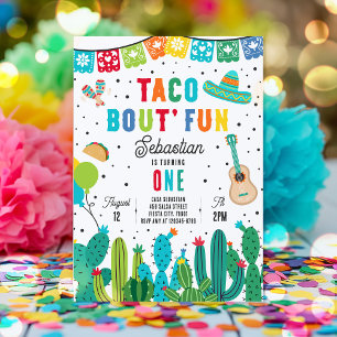 Taco Bout's Roligt 1:a födelsedagen Fiesta Mexikan Inbjudningar