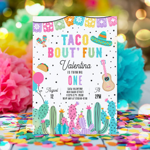 Taco Bout's Roligt 1:a födelsedagen Fiesta Mexikan Inbjudningar