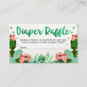Taco Cactus Baby Shower Diaper Raffle Insert Tilläggskort