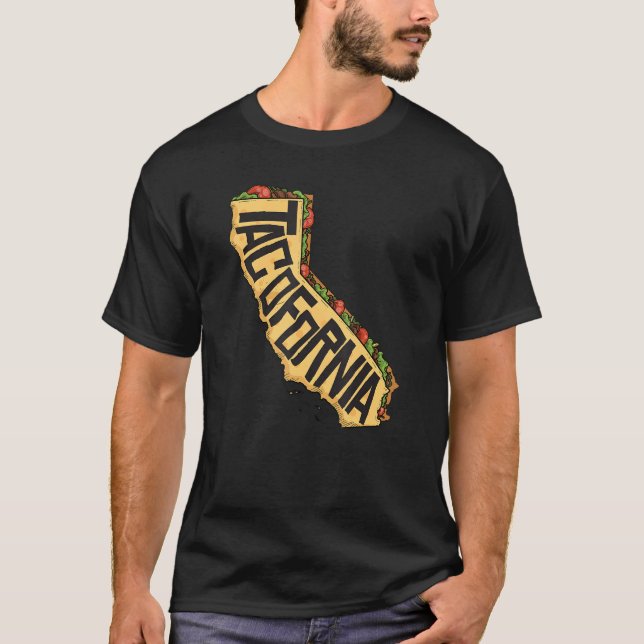 Taco California Karta för Kalifornien Taco T Shirt (Framsida)