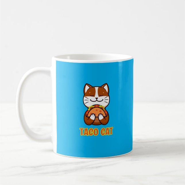 Taco Cat älskar tacos Kaffemugg (Vänster)