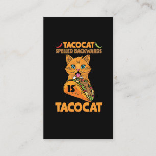 Taco Cat Bakåtspaltad Tacocat mexikansk mat Visitkort
