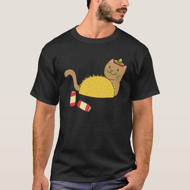 Taco Cat Cinco De Mayo Mexican Mexican Beer Drink T Shirt (Framsida)