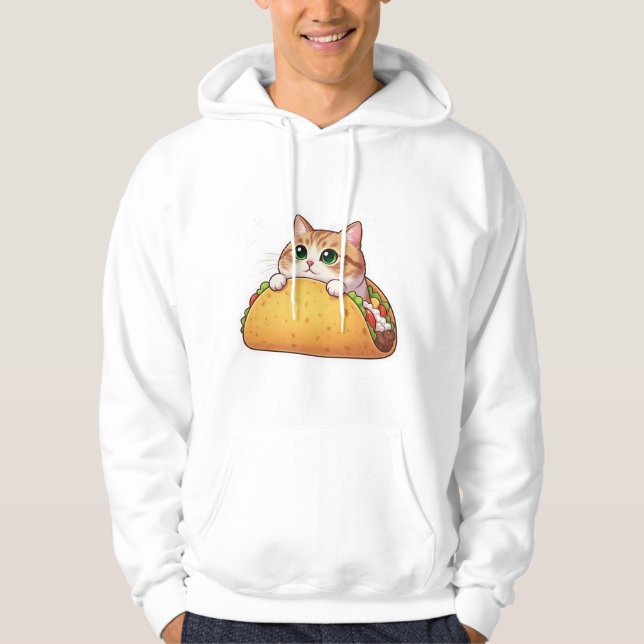Taco Cat | Cute Kattunge i Taco | Puerfully Tasty Hoodie (Framsida)