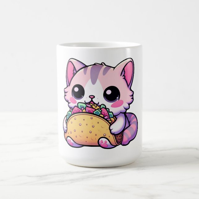 Taco Cat Delight - kawaii, tacos, katter, söt Kaffemugg (Center)