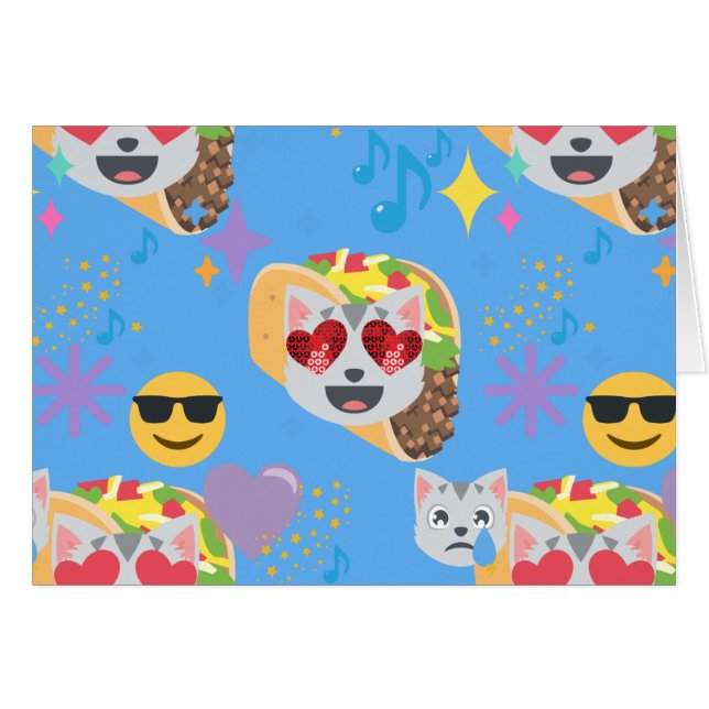 taco cat emoji hälsningskort (Framsidan Horizontal)