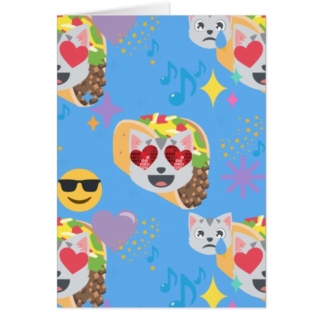 taco cat emoji hälsningskort (Framsidan)