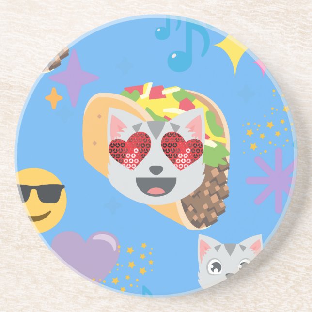 taco cat emoji underlägg sandsten (Framsidan)