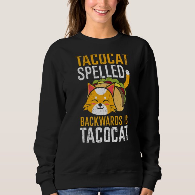 Taco Cat har stavats bakåt och är Taco Cat Mexican T Shirt (Framsida)