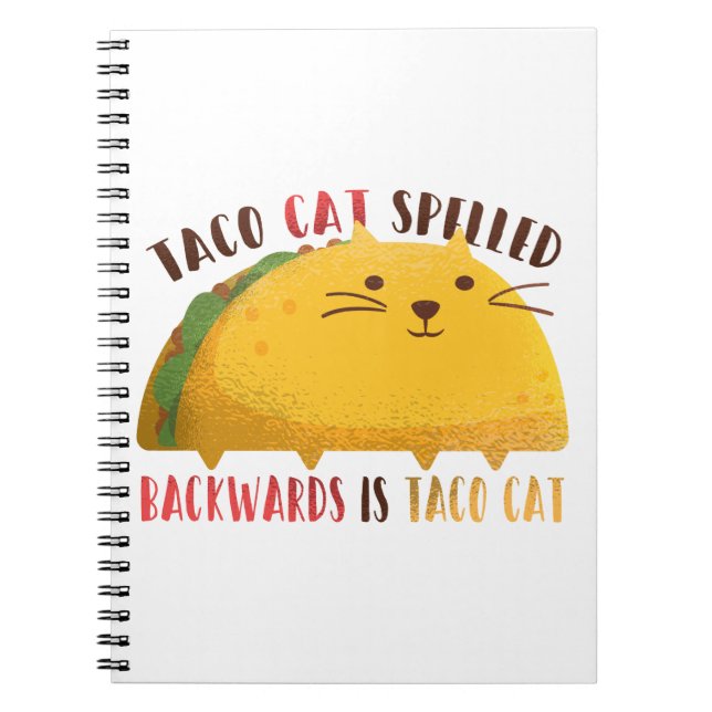 Taco Cat Palindrome Anteckningsbok (Framsidan)