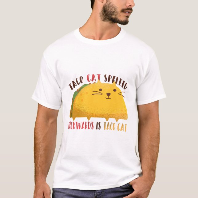 Taco Cat Palindrome T Shirt (Framsida)