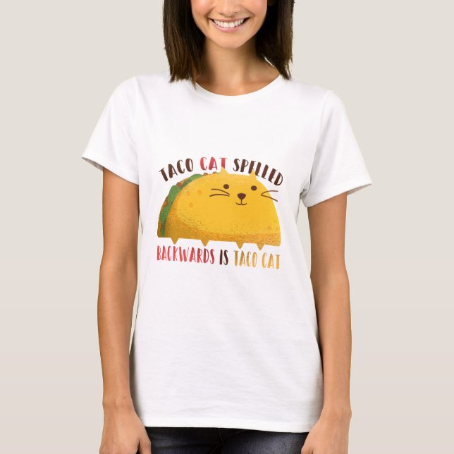 Taco Cat Palindrome T Shirt (Framsida)