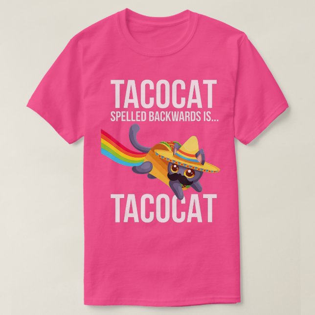 Taco Cat Spelling Backwards Palindrome - Funny Cat T Shirt (Design framsida)