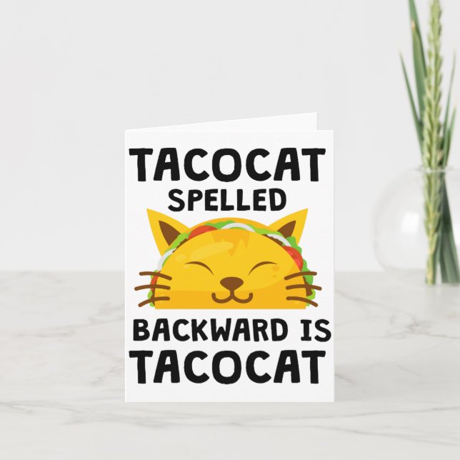 Taco Cat stavade baklänges är taco cat rolig Citat Kort (Framsida)