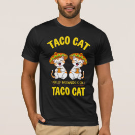 Taco Cat Stavade Baklänges Roligt Cinco de Mayo T Shirt