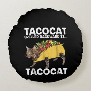 Taco & Cat - Tacocat stavad bakåt är takocat Rund Kudde