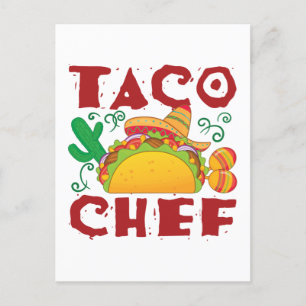 Taco Chef Taco Lastbil Vykort