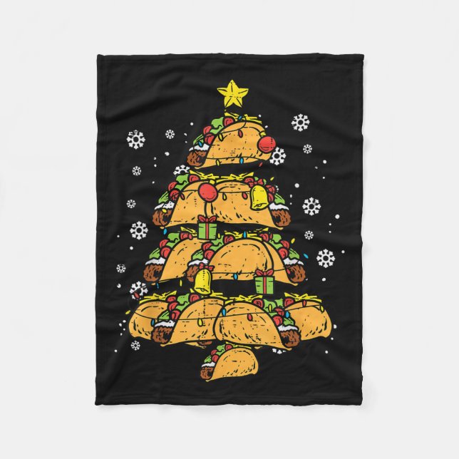 Taco Christmas Tree Xmas Mexican Food  Fleecefilt (Framsidan)