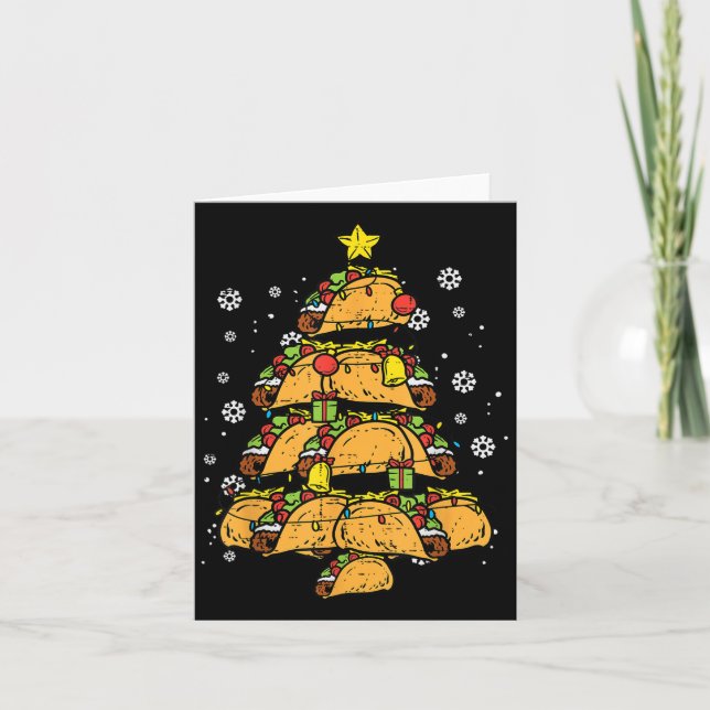 Taco Christmas Tree Xmas Mexican Food  Kort (Framsida)