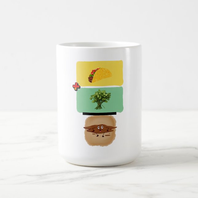 Taco + Cilantro = 💩 (Lönnantiklantro Design) Kaffemugg (Center)
