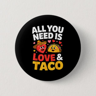 Taco cinco de mayo kärlek söt hjärta sombrero mat knapp