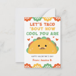 Taco Classroom Valentines Day Card-för barn Anteckningskort