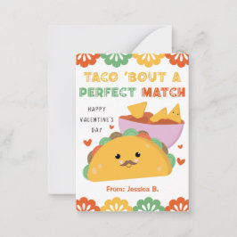 Taco Classroom Valentines Day Card-för barn Anteckningskort