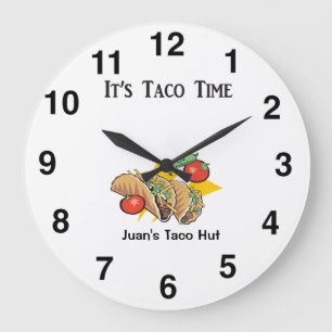 Taco Clock - Mexikanska restaurangväggslussen Stor Klocka