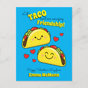 Taco Cute Kids Klassrumsvalentin Korthälsning Vykort