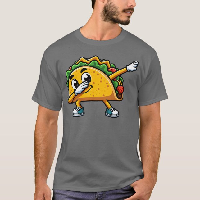 Taco Dabbing Snabbmat Kul vänner T Shirt (Framsida)