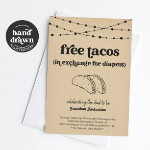 Taco Diaper Party, Funny Manar Pappa Shower-inbjud Inbjudningar