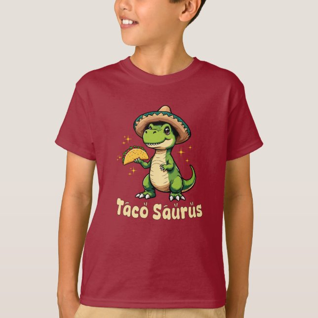 Taco Dinosaur Design T Shirt (Framsida)