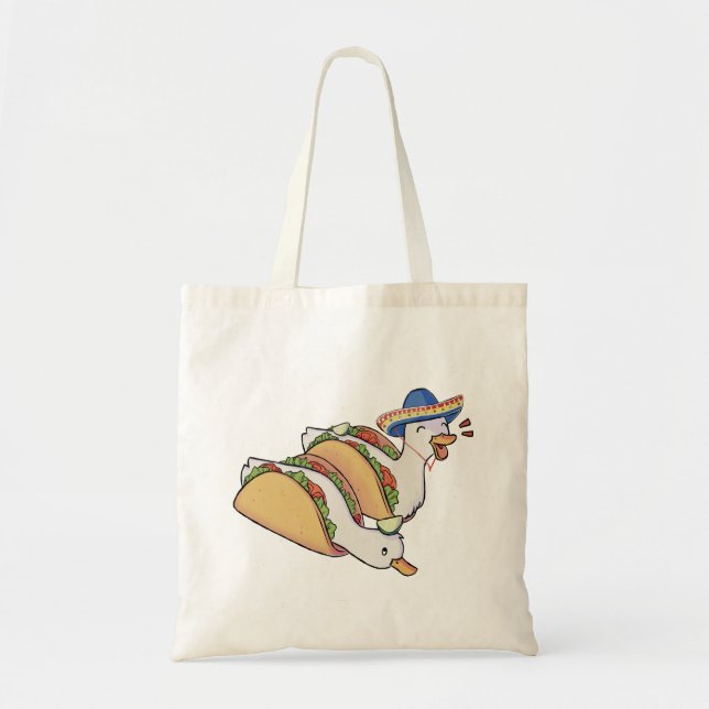 Taco duckies tote bag tygkasse (Framsidan)