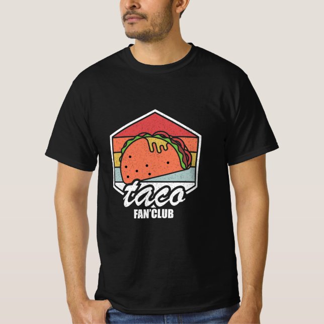 taco fan club retro tacos mexikansk mat t shirt (Framsida)