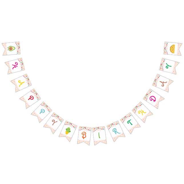 Taco | Fiesta "Grattis på födelsedagen" Bunting Ba Vimplar (Alla)