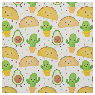 Taco fiesta med avocado och cactus mexikanska tema tyg