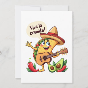 Taco Fiesta mit Gitarre und hispanischem Flair Julkort